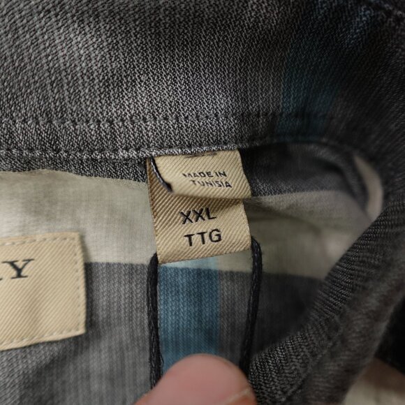 Burberry Shirt Mens 2XL Gray Beige Nova Check Button Up London England NWT NEW - Picture 13 of 14